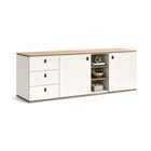 Комод для гостиной 1,8 (M) с ящиками и нишей ВЛКМ-6(2) Vila белый/чёрный