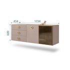 Комод 1,6 БМКМ-4(Fly)[5][10]  Bogemia-Fly (декор и ручка Fillini) Mokko золото Lakobel (стекло)