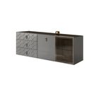 Комод 1,6 БМКМ-4(Fly)[5][10] Bogemia-Fly (декор и ручка Farfale) Grey хром Lakobel (стекло)