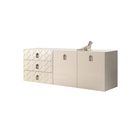 Комод 1,6 БМКМ-4(Fly)  Bogemia-Fly (декор и ручка Farfale) Слоновая кость хром Lakobel (стекло)
