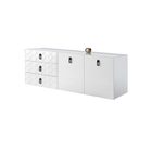 Комод 1,6 БМКМ-4(Fly)  Bogemia-Fly (декор и ручка Farfale) Белый чёрный Lakobel (стекло)